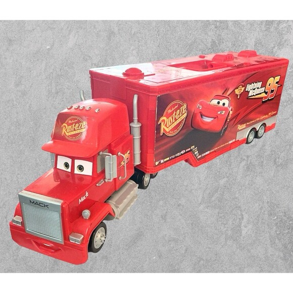 MACK TRUCK CAR HAULER & STORAGE CASE Disney Pixar Cars Movie Toy 2006 - Picture 1 of 7